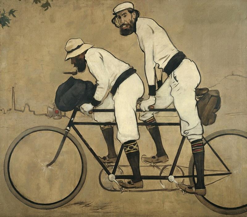 Ramon Casas y Pere Romeu en un tándem by Ramon Casas
