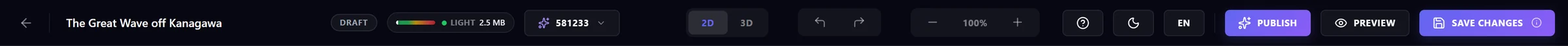 Editor top bar