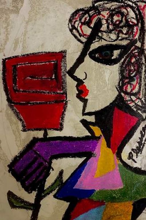 mujer con rosa